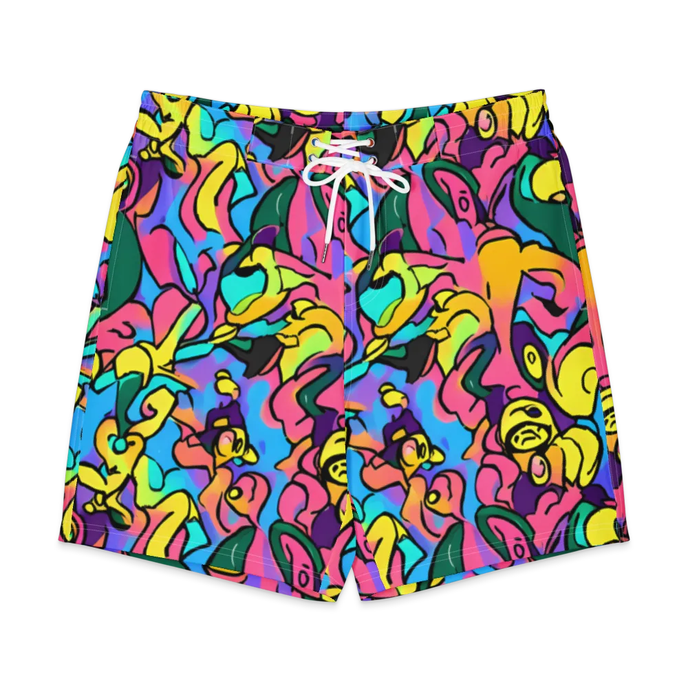 Chromatic Mischief on Men's Board Shorts — Front