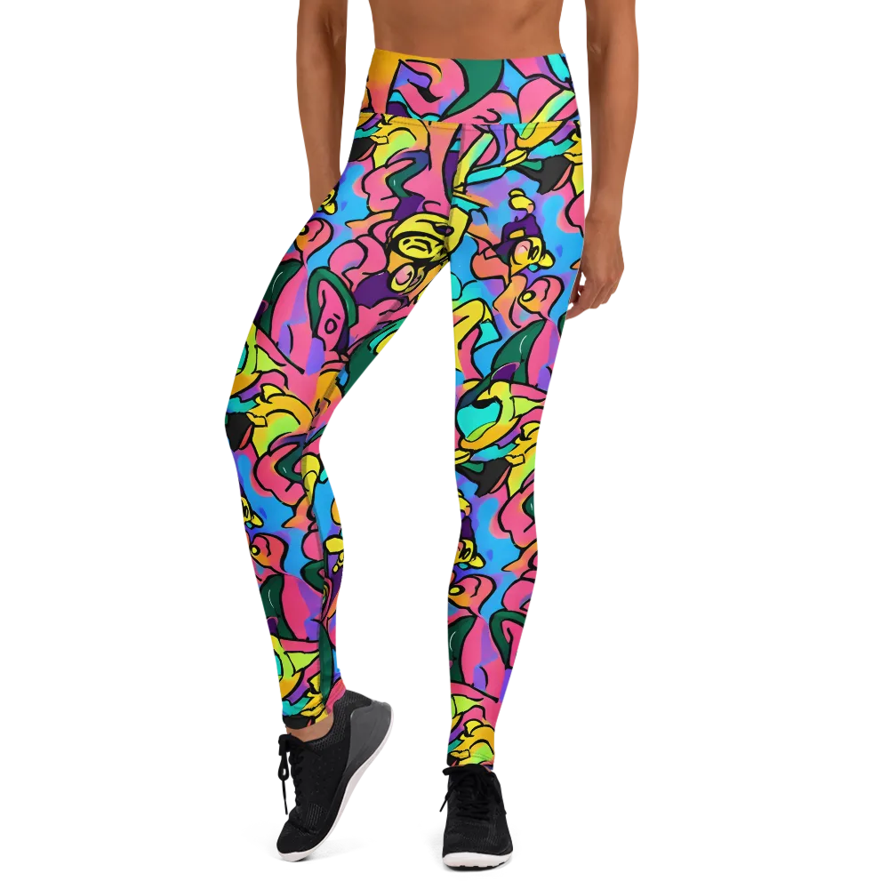 Chromatic Mischief on Yoga Leggings — Front