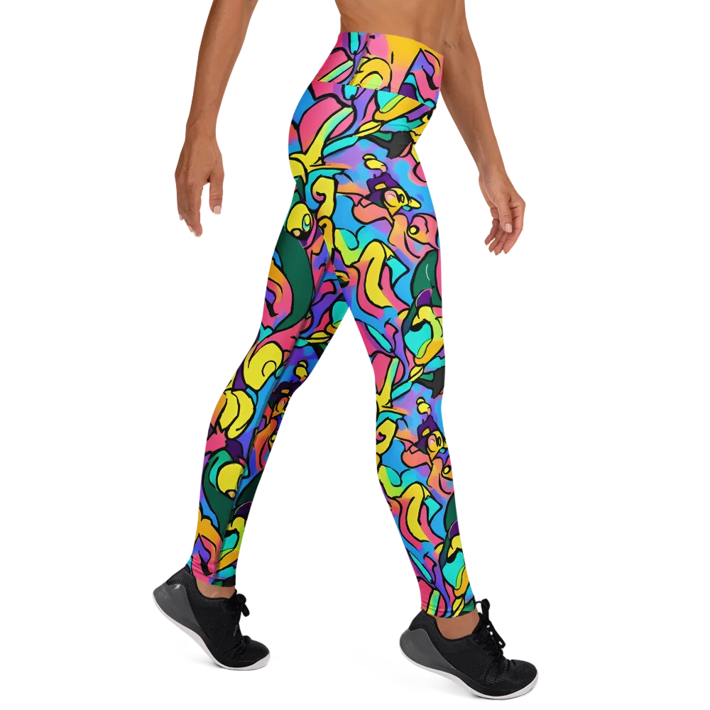 Chromatic Mischief on Yoga Leggings — Right