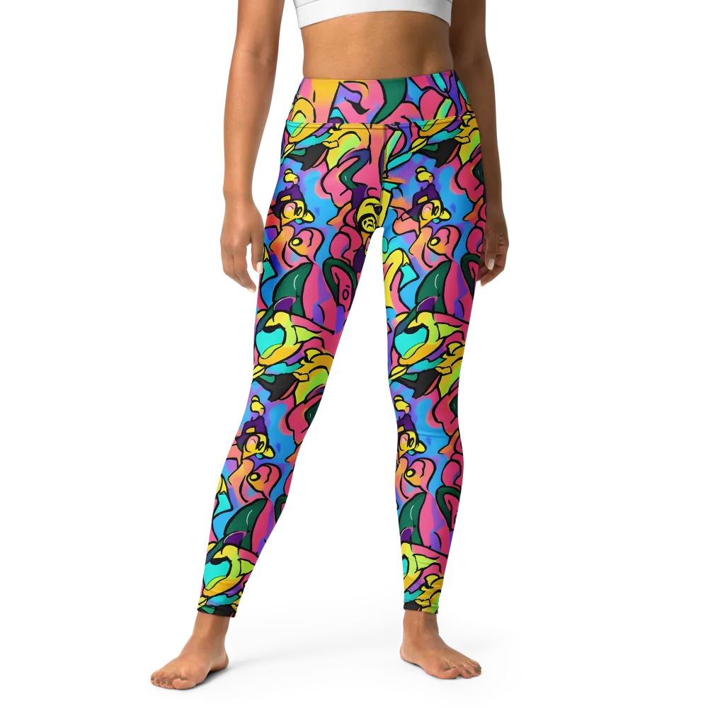 Chromatic Mischief on Yoga Leggings — Front