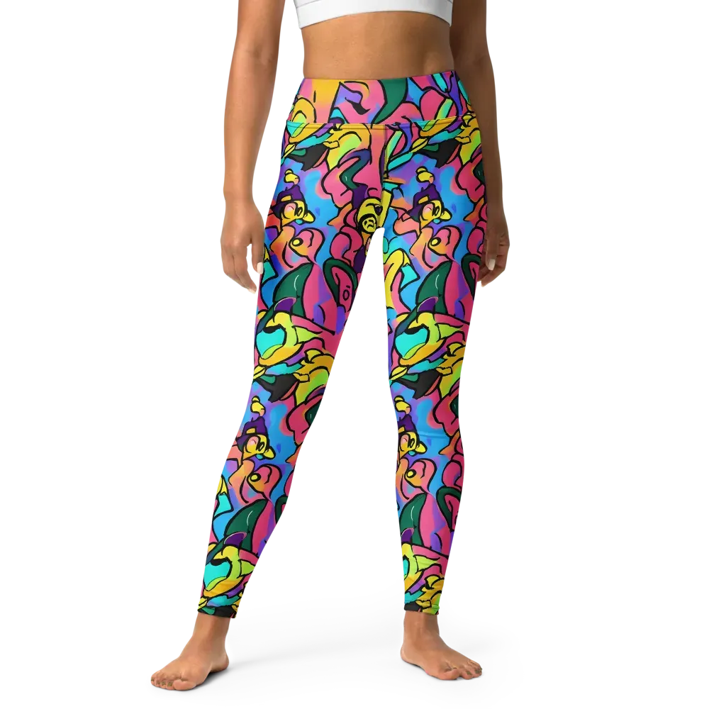 Chromatic Mischief on Yoga Leggings — Front
