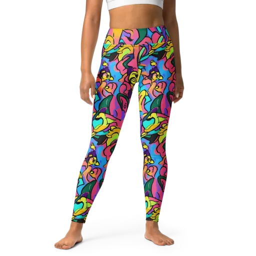 Chromatic Mischief on a Yoga Leggings