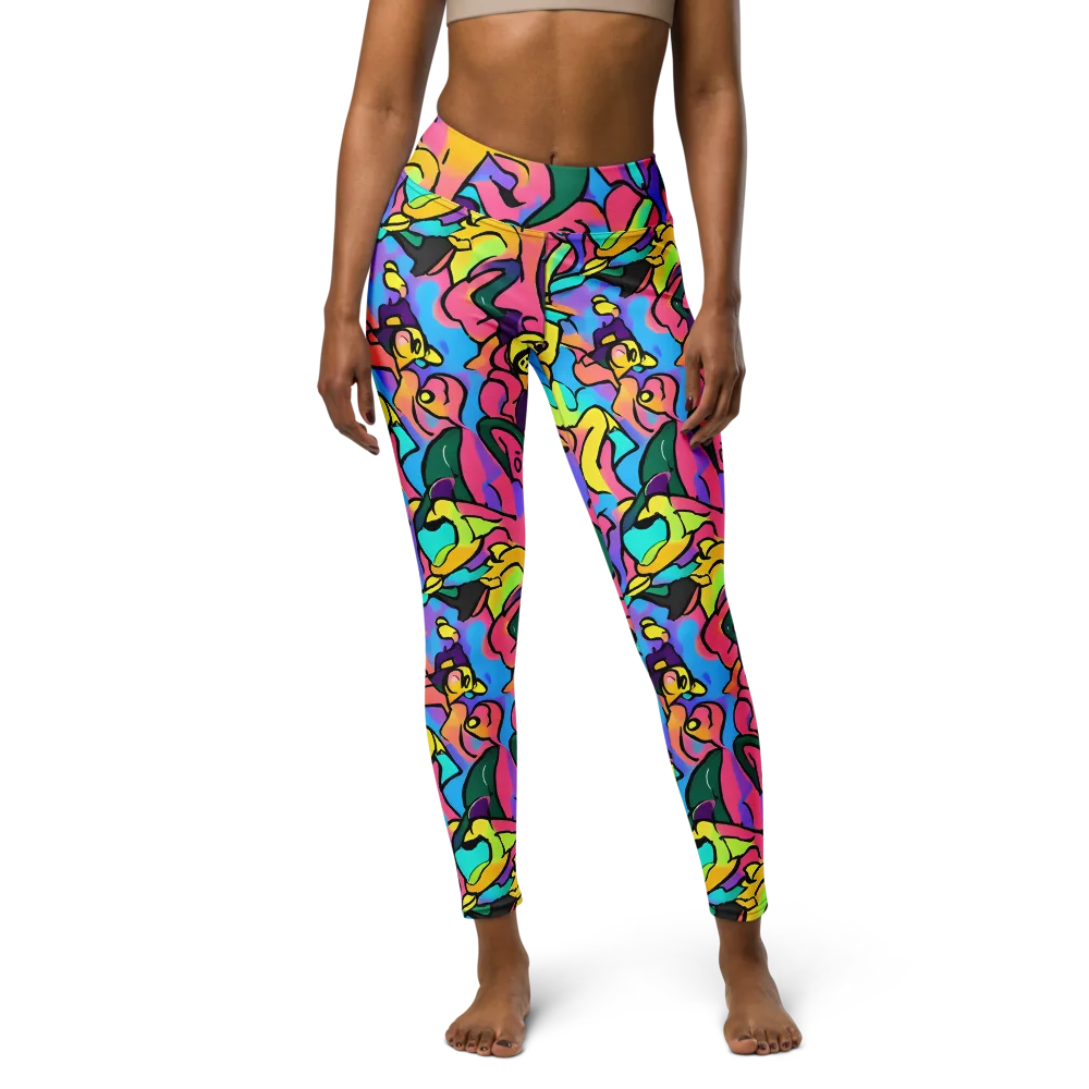 Chromatic Mischief on Yoga Leggings — Front