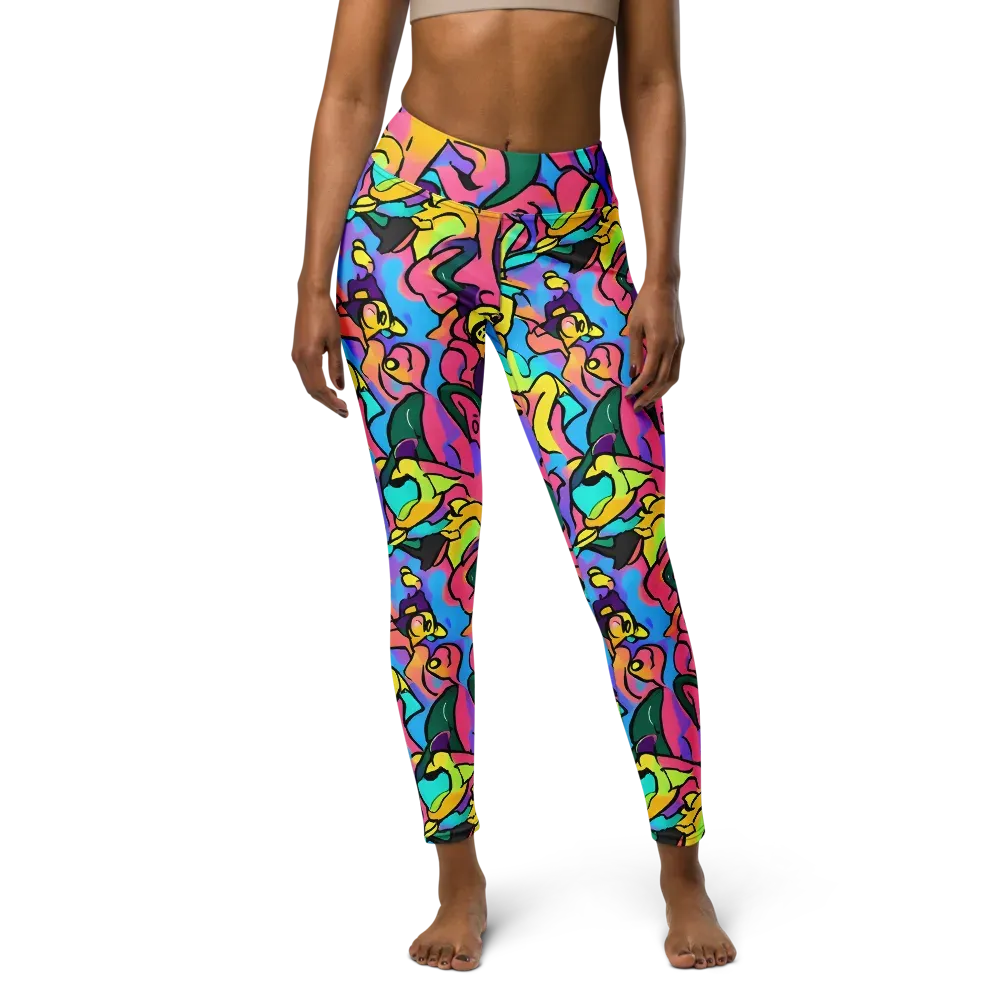Chromatic Mischief on Yoga Leggings — Front