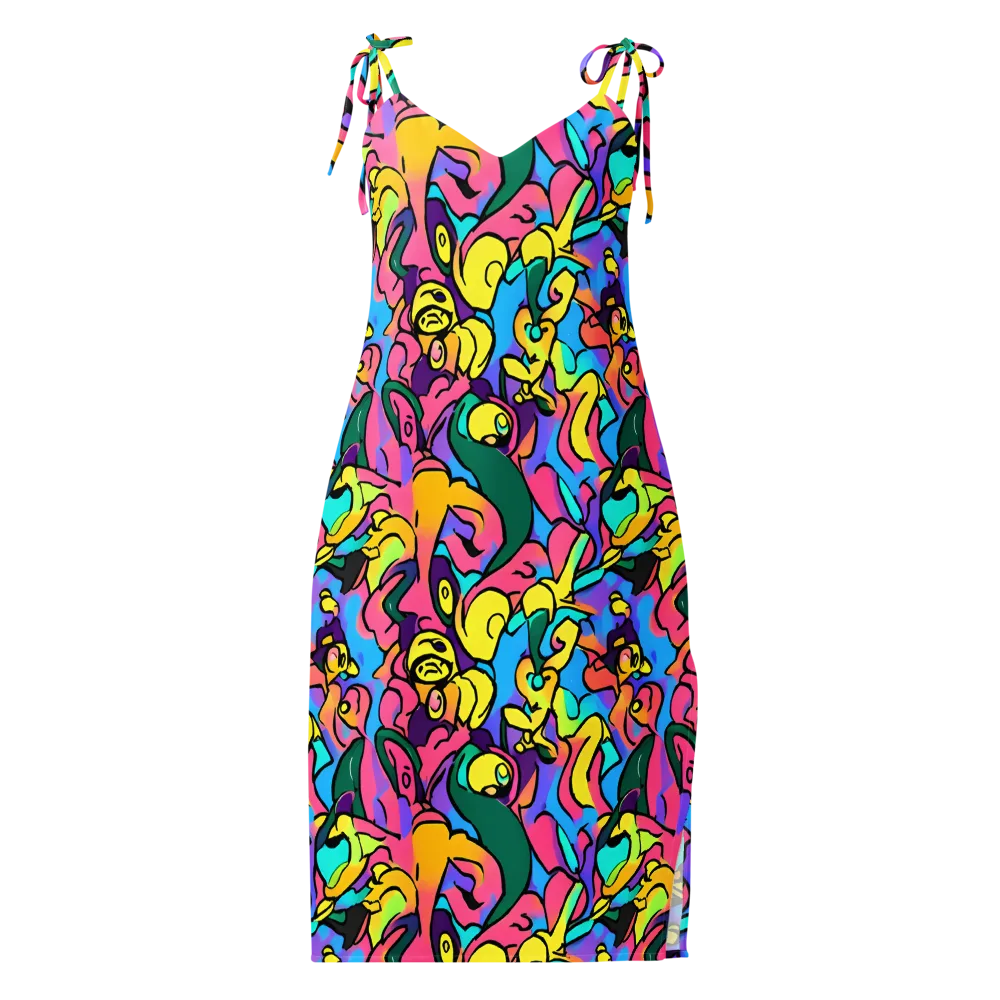Chromatic Mischief on Slip Dress — Front