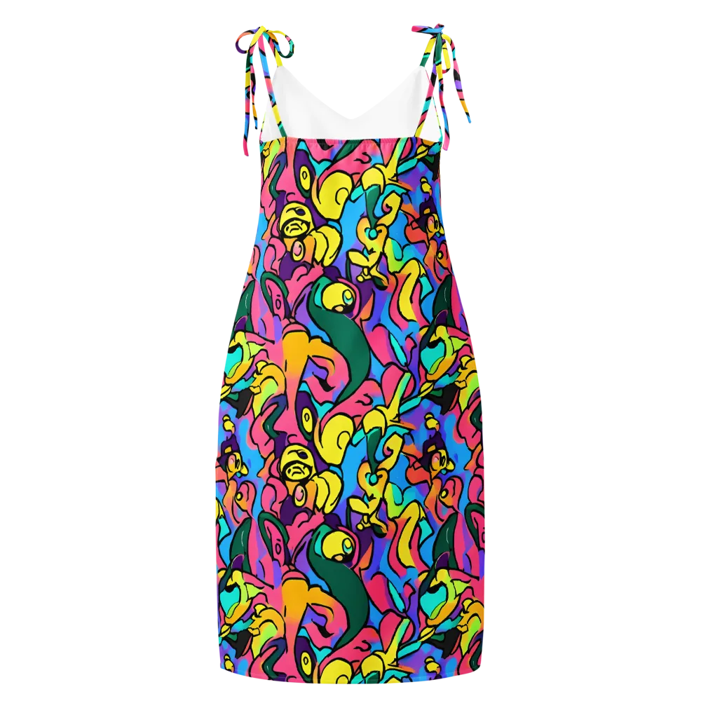 Chromatic Mischief on Slip Dress — Back