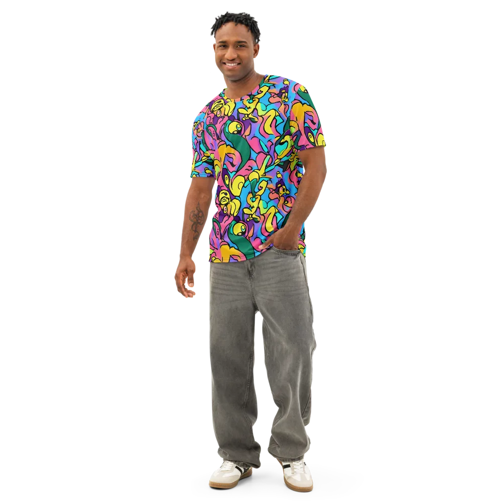 Chromatic Mischief on Men's Cotton Crew Neck T-Shirt — Front