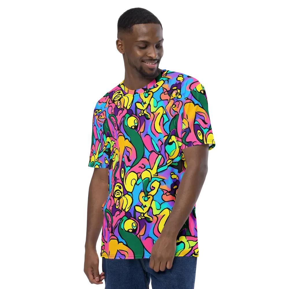 Chromatic Mischief on Men's Crew Neck T-Shirt — Left