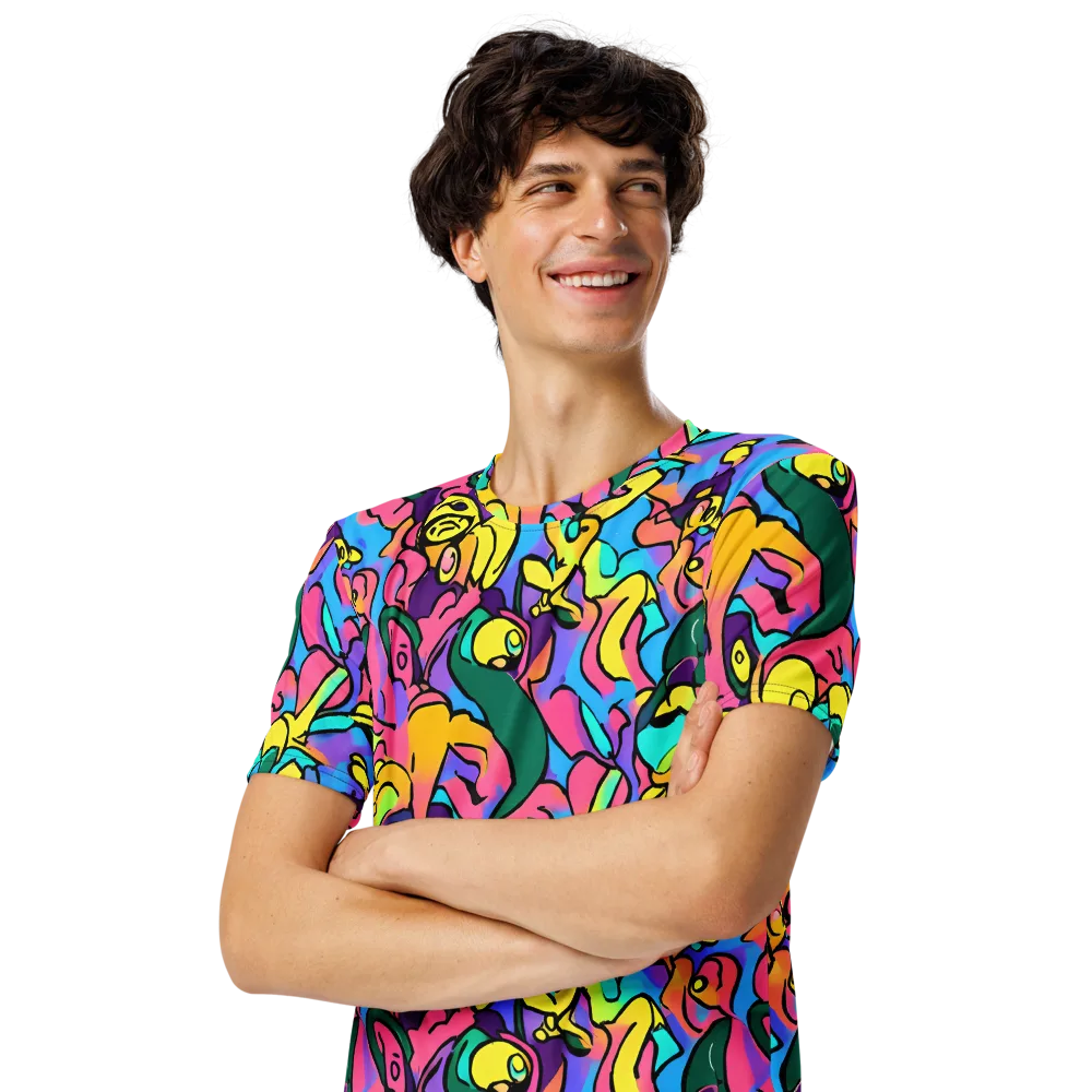 Chromatic Mischief on Men's Crew Neck T-Shirt — Left Front