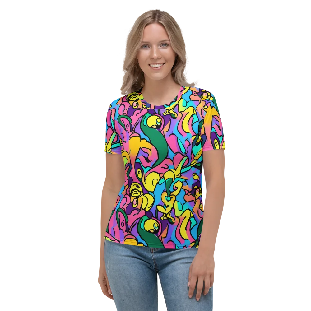 Chromatic Mischief on Women's Crew Neck T-Shirt — Front