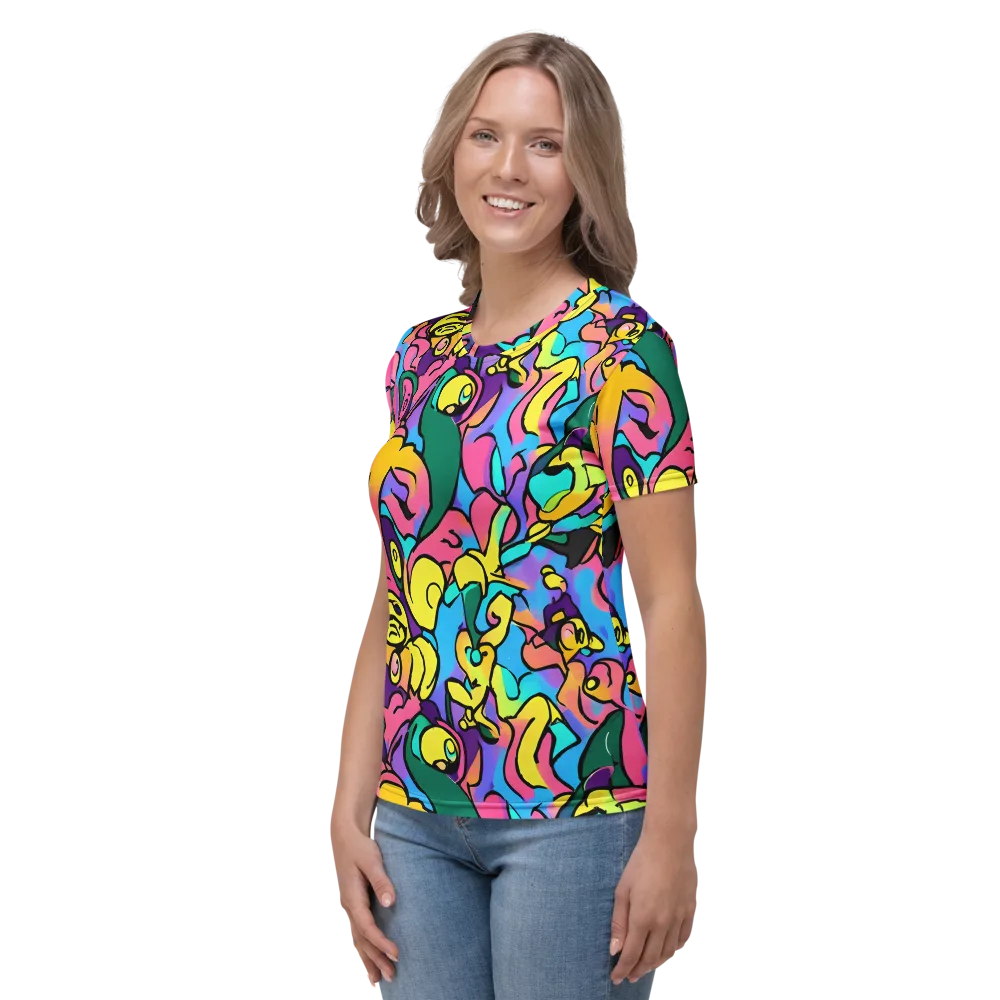 Chromatic Mischief on Women's Crew Neck T-Shirt — Left