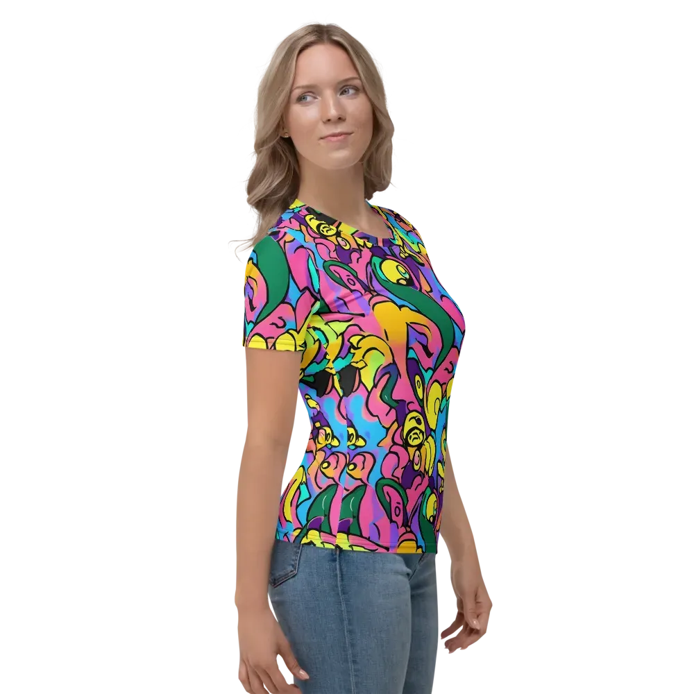 Chromatic Mischief on Women's Crew Neck T-Shirt — Right