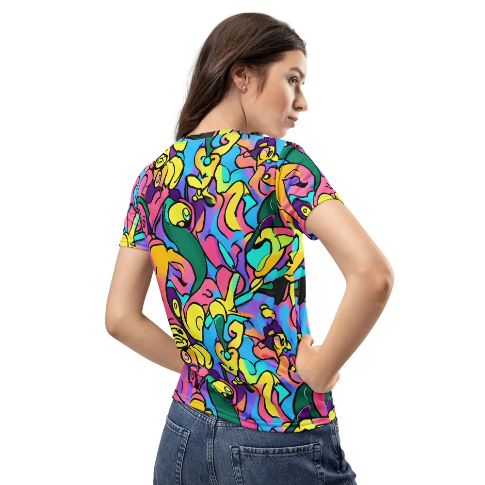 Chromatic Mischief on Women's Crew Neck T-Shirt — Back