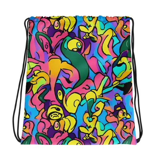 Chromatic Mischief on a Drawstring Bag