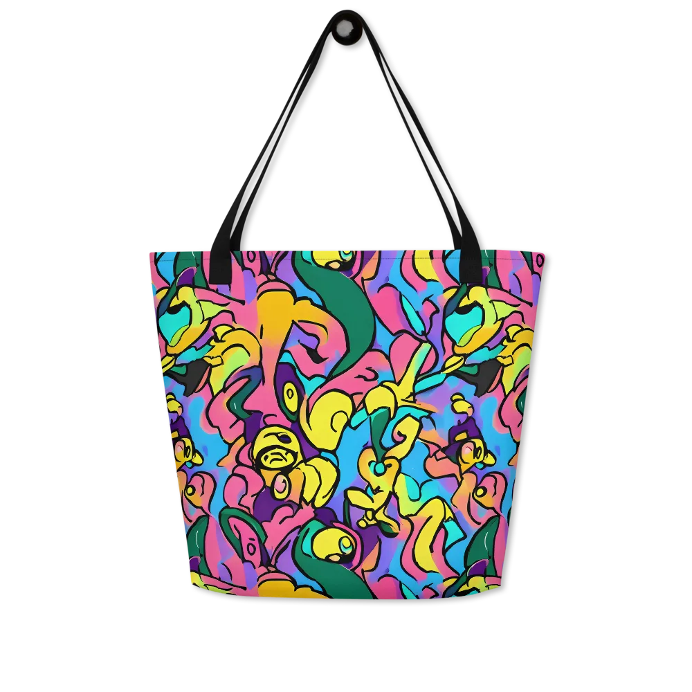 Chromatic Mischief on Large Tote Bag W/ Pocket — Front