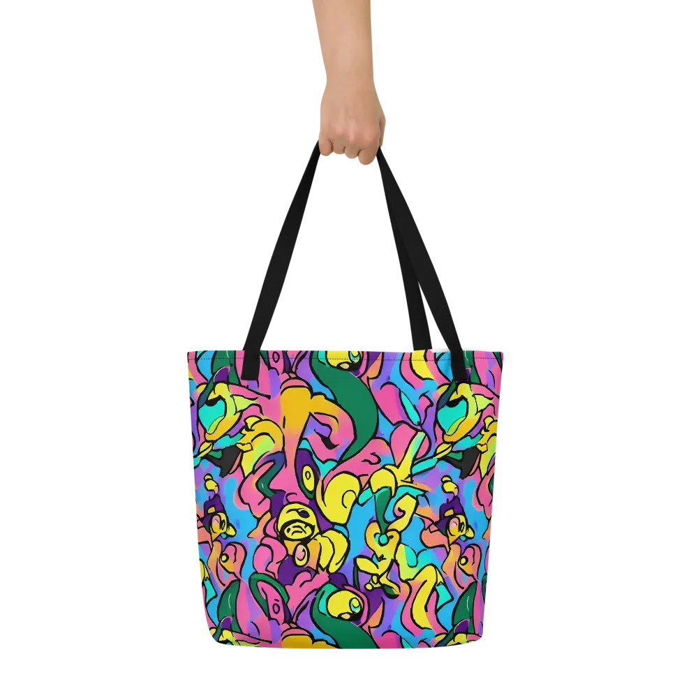 Chromatic Mischief on Large Tote Bag W/ Pocket — Front