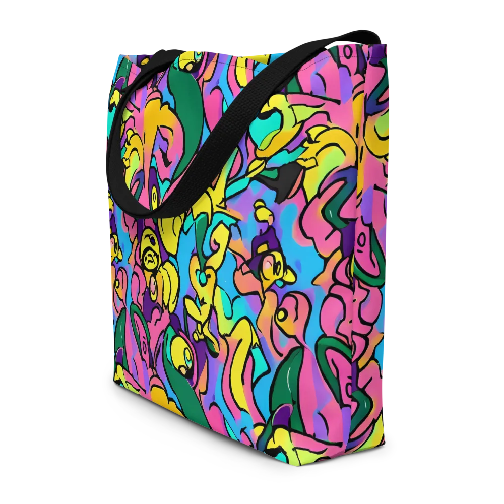 Chromatic Mischief on Large Tote Bag W/ Pocket — Front
