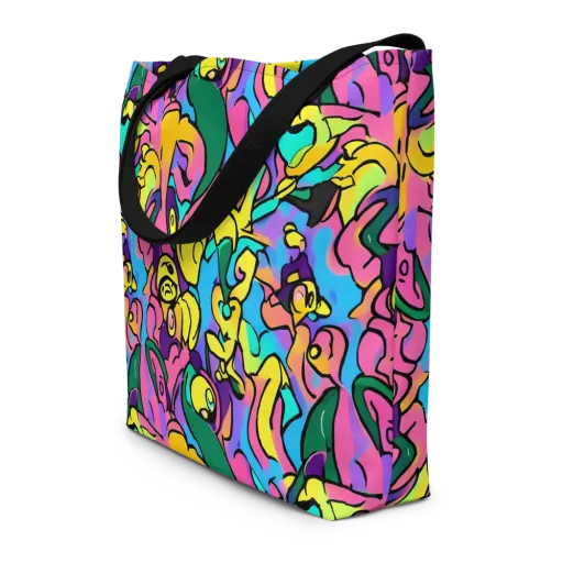 Chromatic Mischief on a Large Tote Bag W/ Pocket