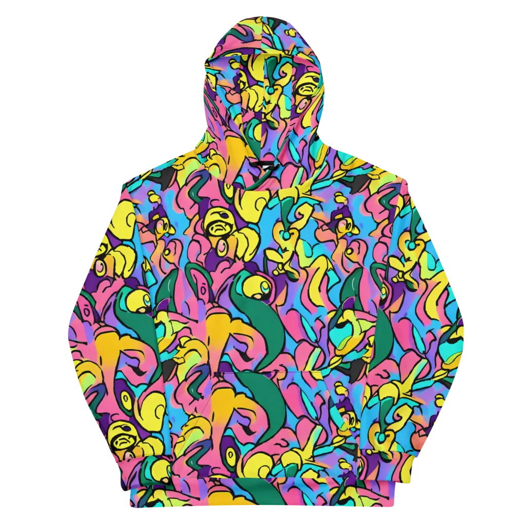 Chromatic Mischief on Cotton Hoodie — Front