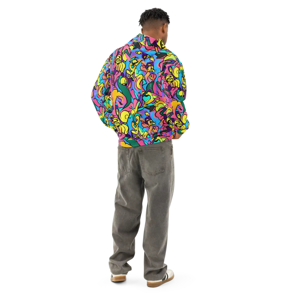 Chromatic Mischief on Cotton Hoodie — Back