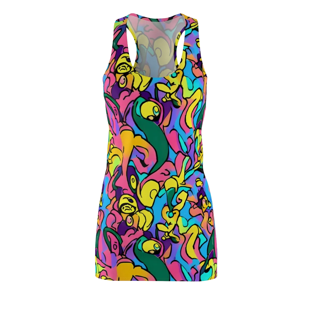 Chromatic Mischief on Racerback Dress — Front