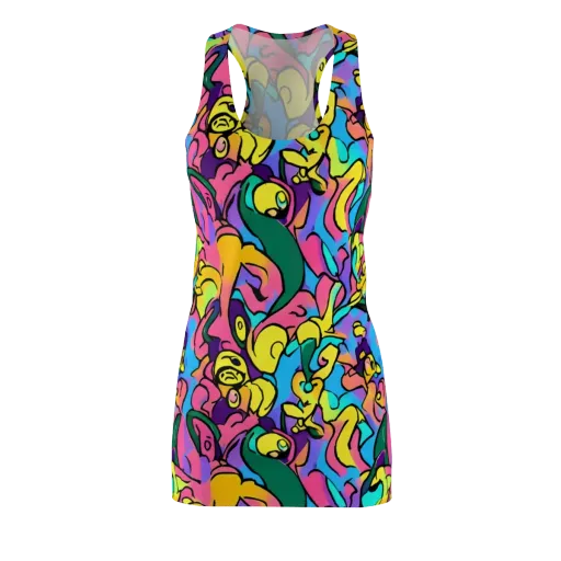 Chromatic Mischief on a Racerback Dress
