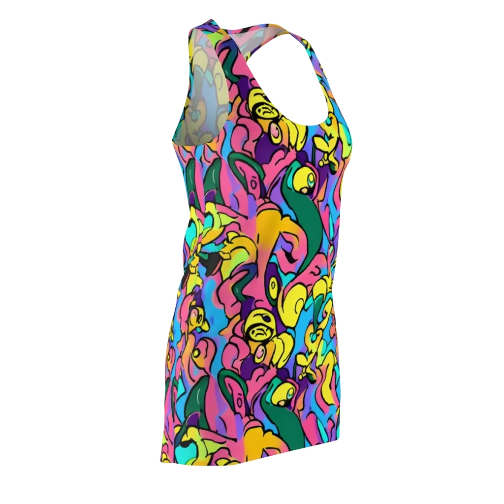 Chromatic Mischief on Racerback Dress — Front Side