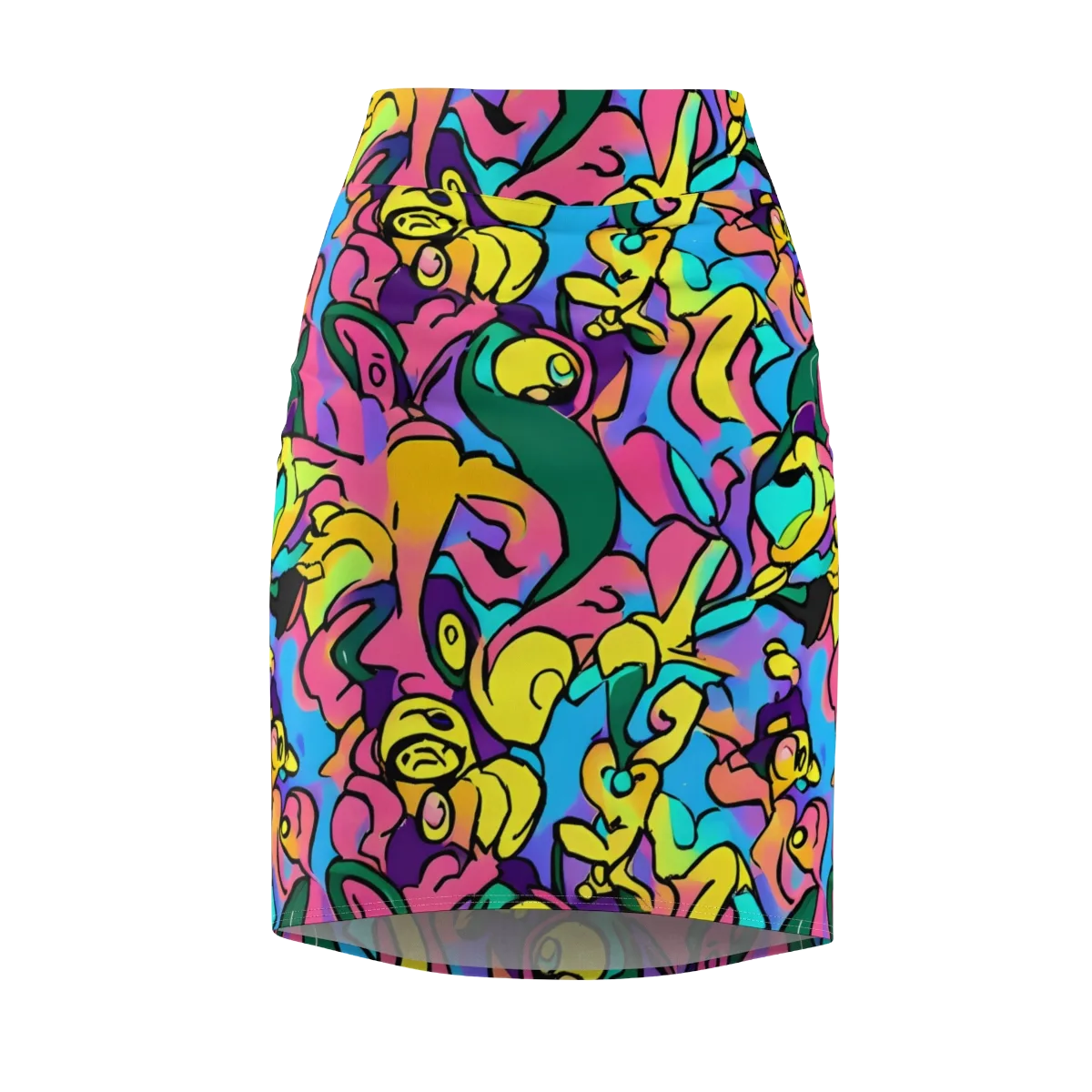 Chromatic Mischief on Pencil Skirt — Front