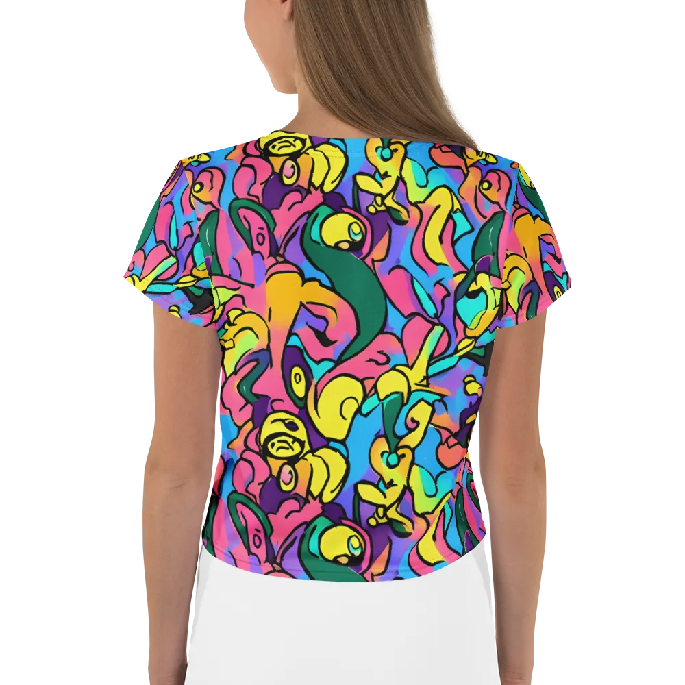 Chromatic Mischief on Crop Tee — Back