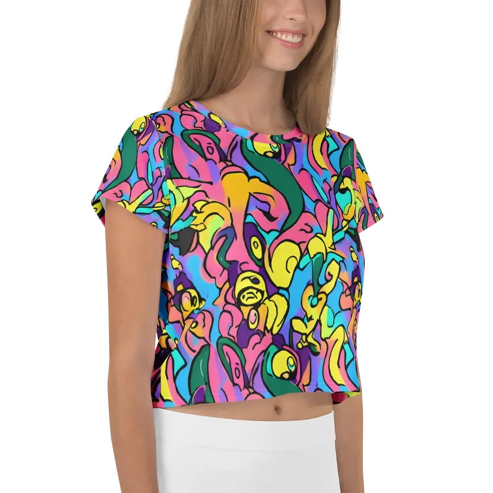 Chromatic Mischief on Crop Tee — Right