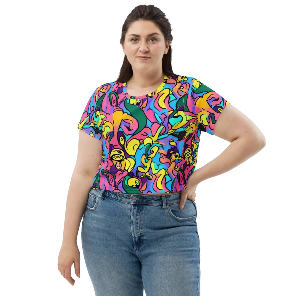 Chromatic Mischief on Crop Tee — Front