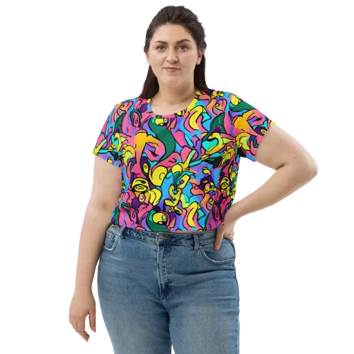 Chromatic Mischief on a Crop Tee