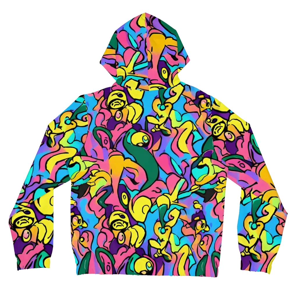 Chromatic Mischief on Women's Full-Zip Hoodie — Back
