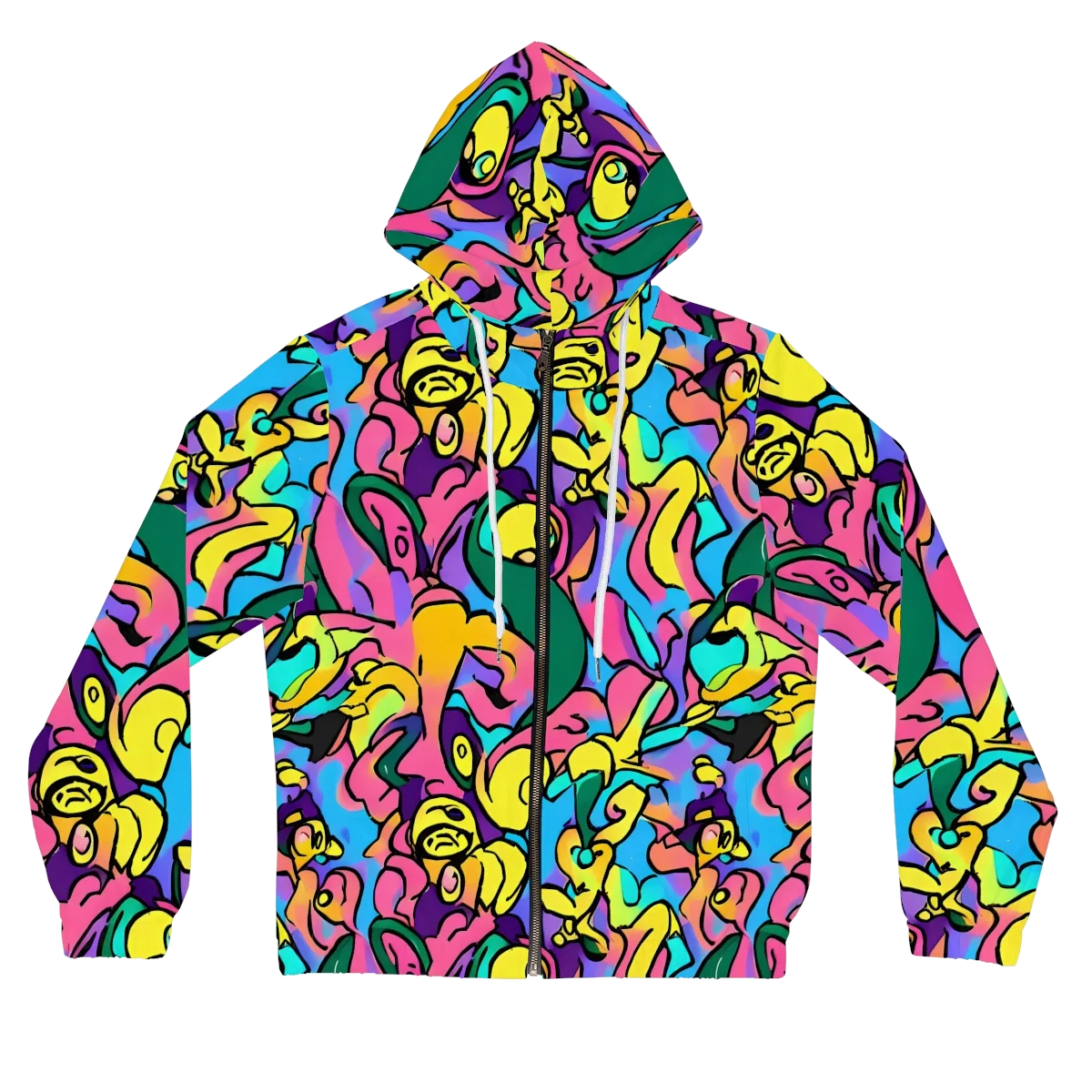 Chromatic Mischief on Women's Full-Zip Hoodie — Front