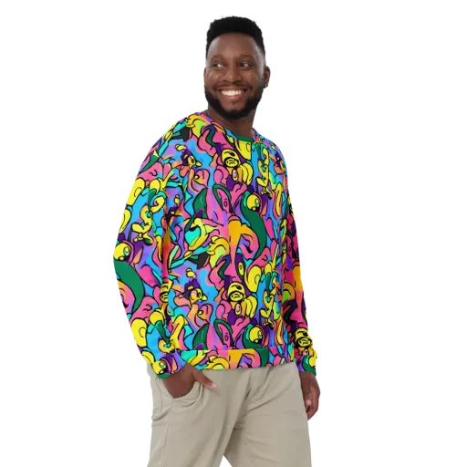 Chromatic Mischief on a Sweatshirt