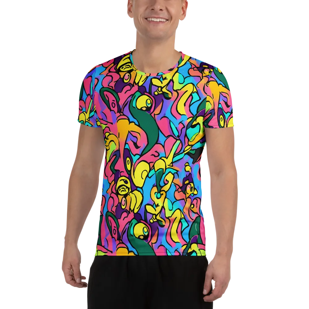Chromatic Mischief on Men's Athletic T-Shirt — Front