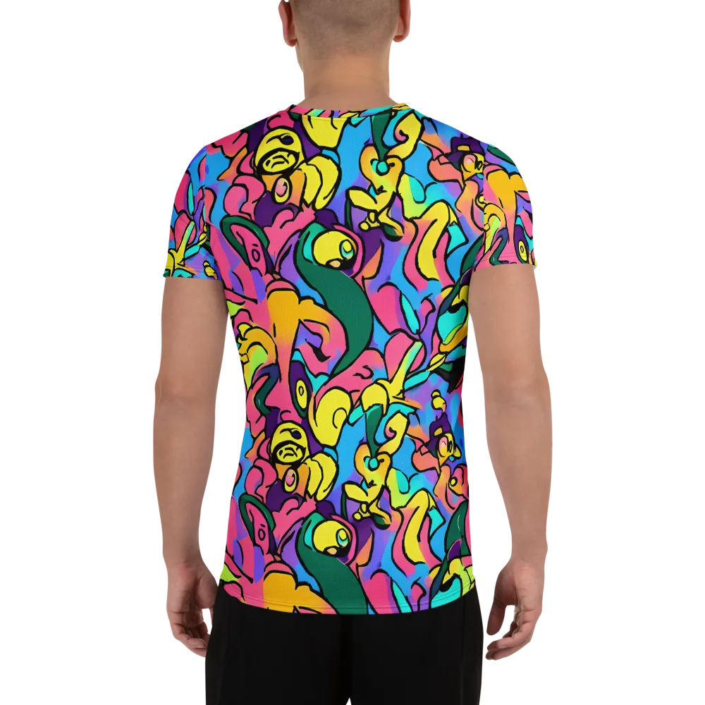 Chromatic Mischief on Men's Athletic T-Shirt — Back