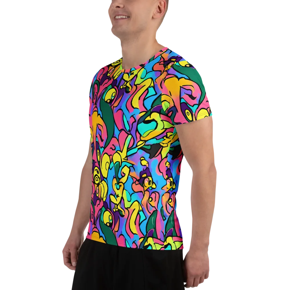 Chromatic Mischief on Men's Athletic T-Shirt — Left