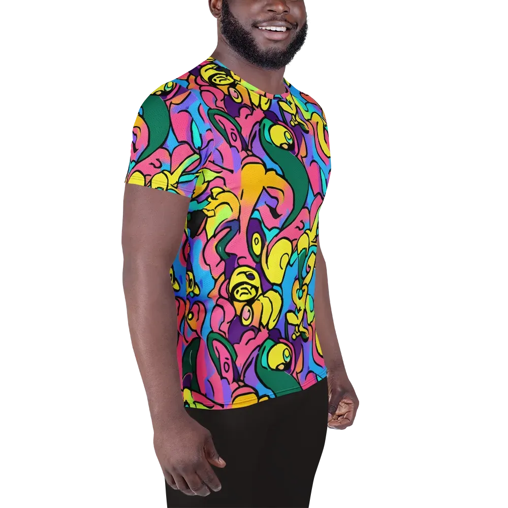Chromatic Mischief on Men's Athletic T-Shirt — Right