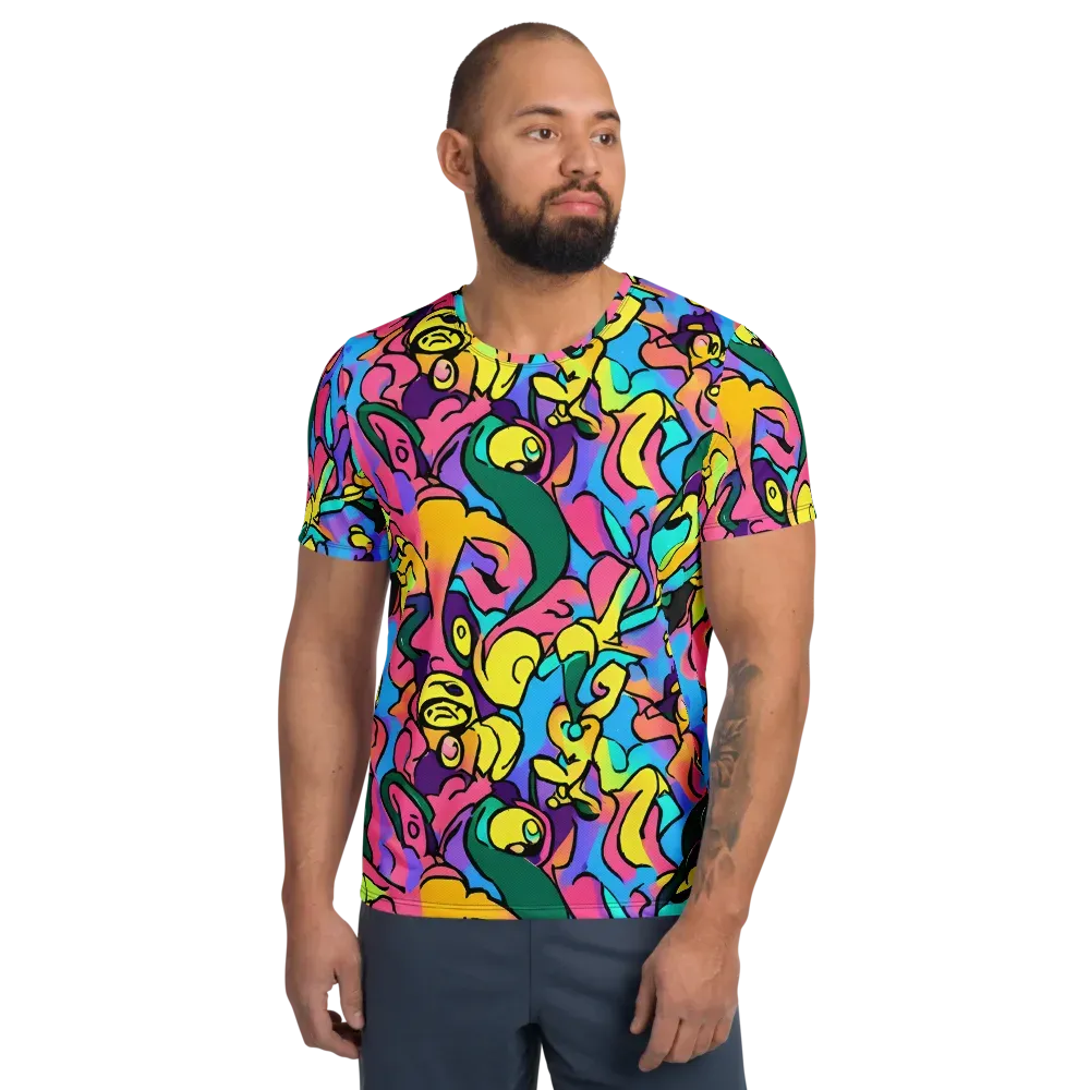 Chromatic Mischief on Men's Athletic T-Shirt — Front