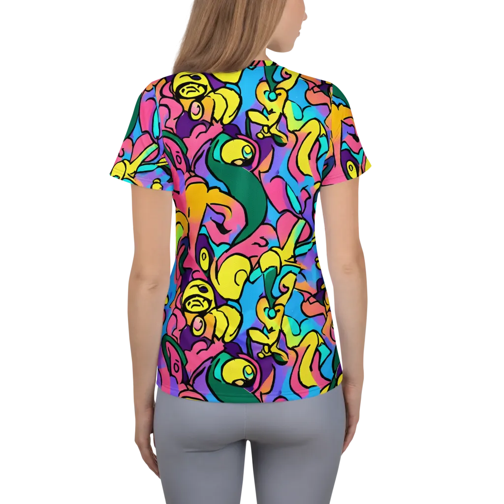 Chromatic Mischief on Women's Athletic T-Shirt — Back