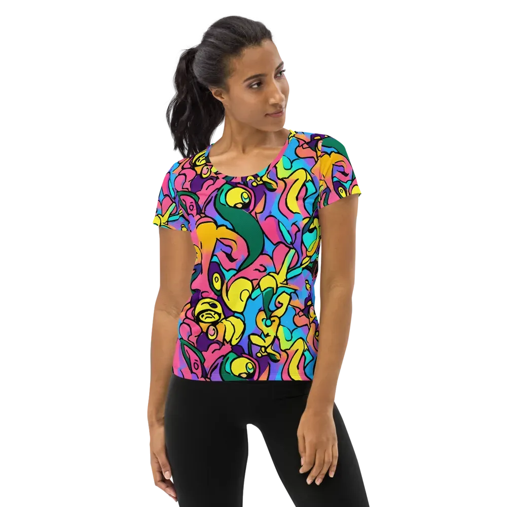 Chromatic Mischief on Women's Athletic T-Shirt — Front