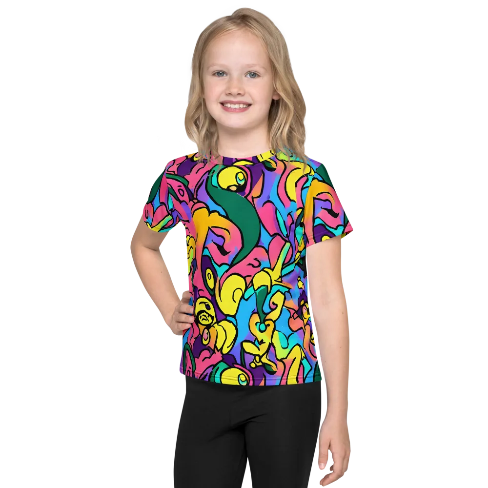 Chromatic Mischief on Kids Crew Neck T-Shirt — Front