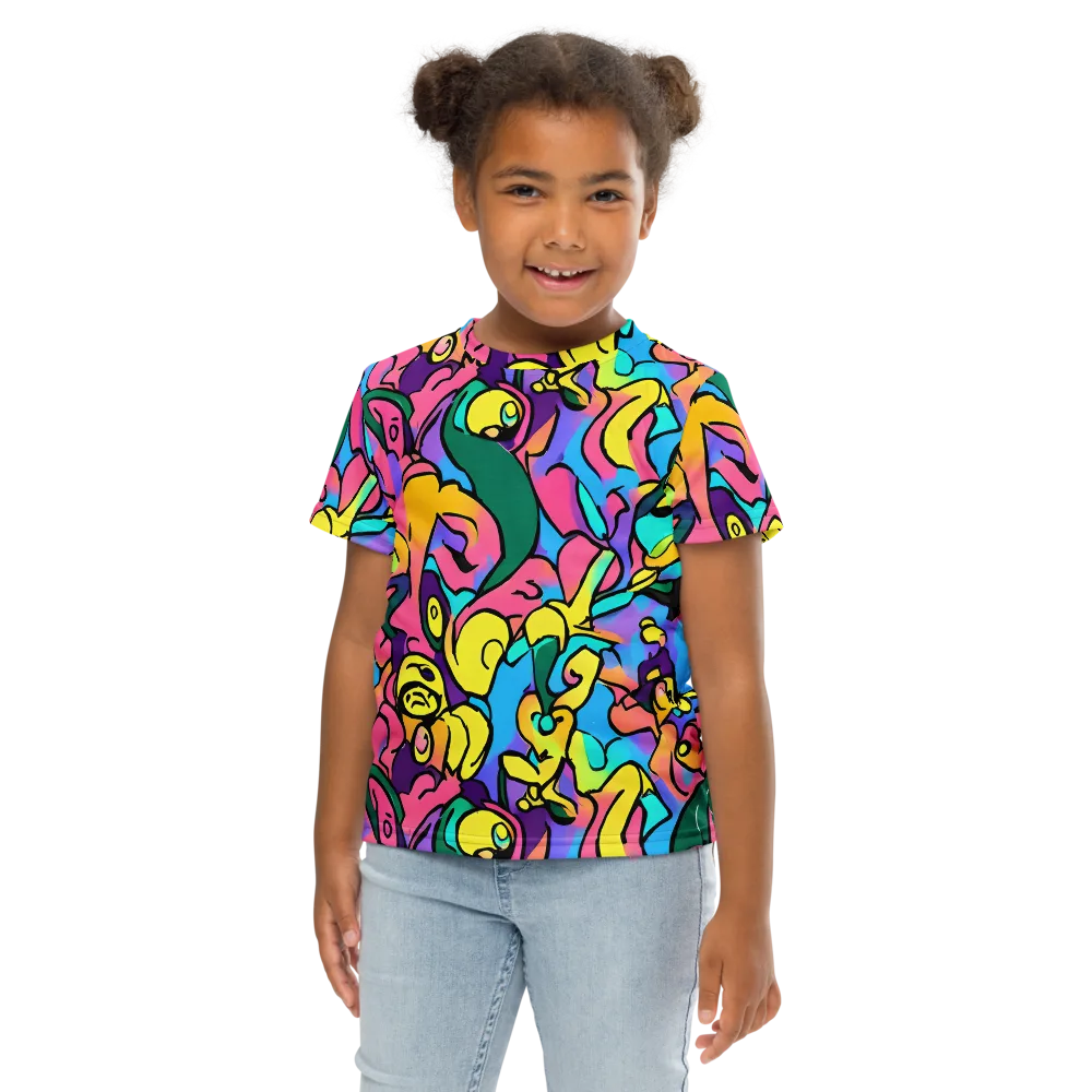 Chromatic Mischief on Kids Crew Neck T-Shirt — Front
