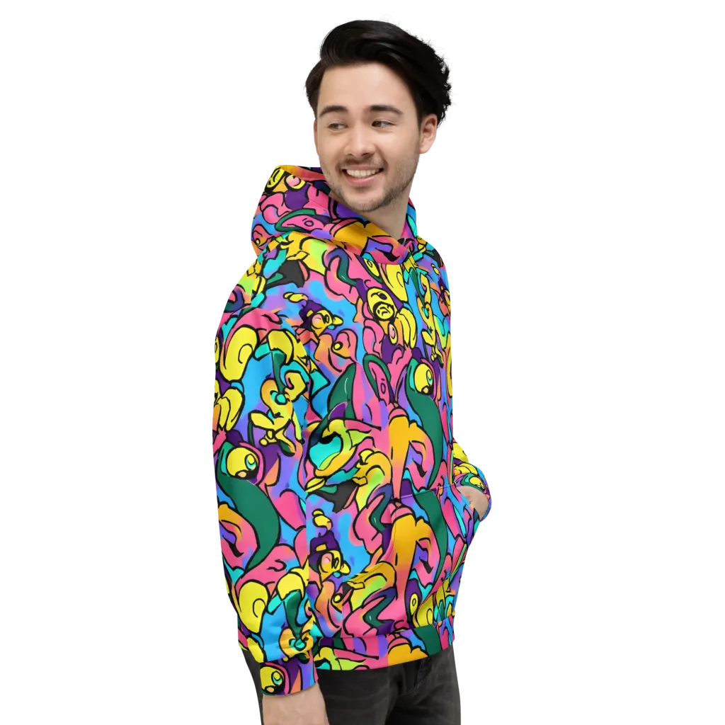 Chromatic Mischief on Hoodie — Right