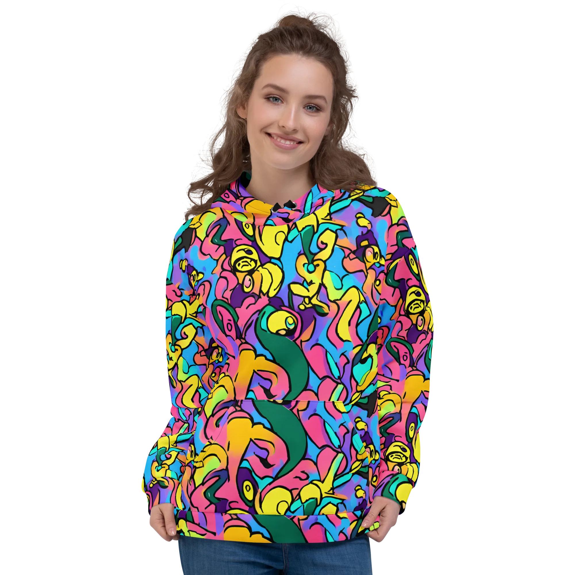Chromatic Mischief on Hoodie — Front
