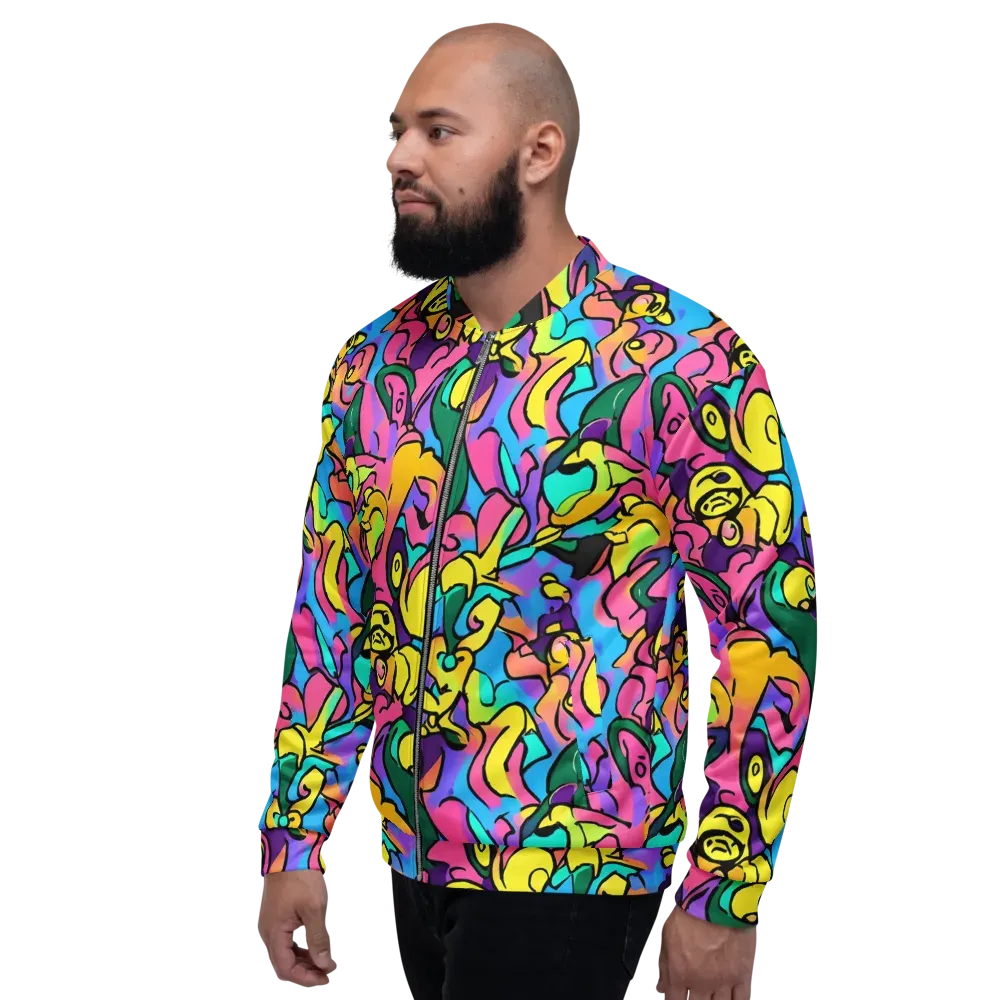 Chromatic Mischief on Bomber Jacket — Left