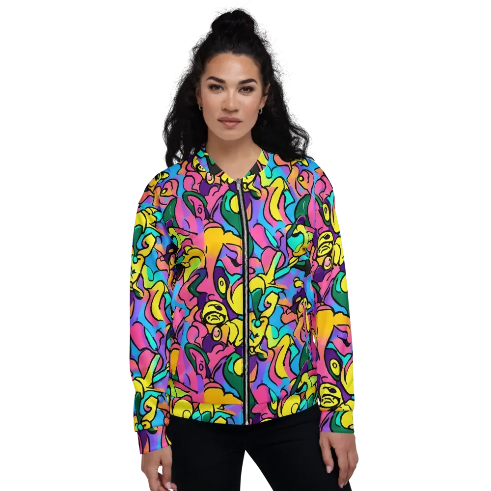 Chromatic Mischief on Bomber Jacket — Front