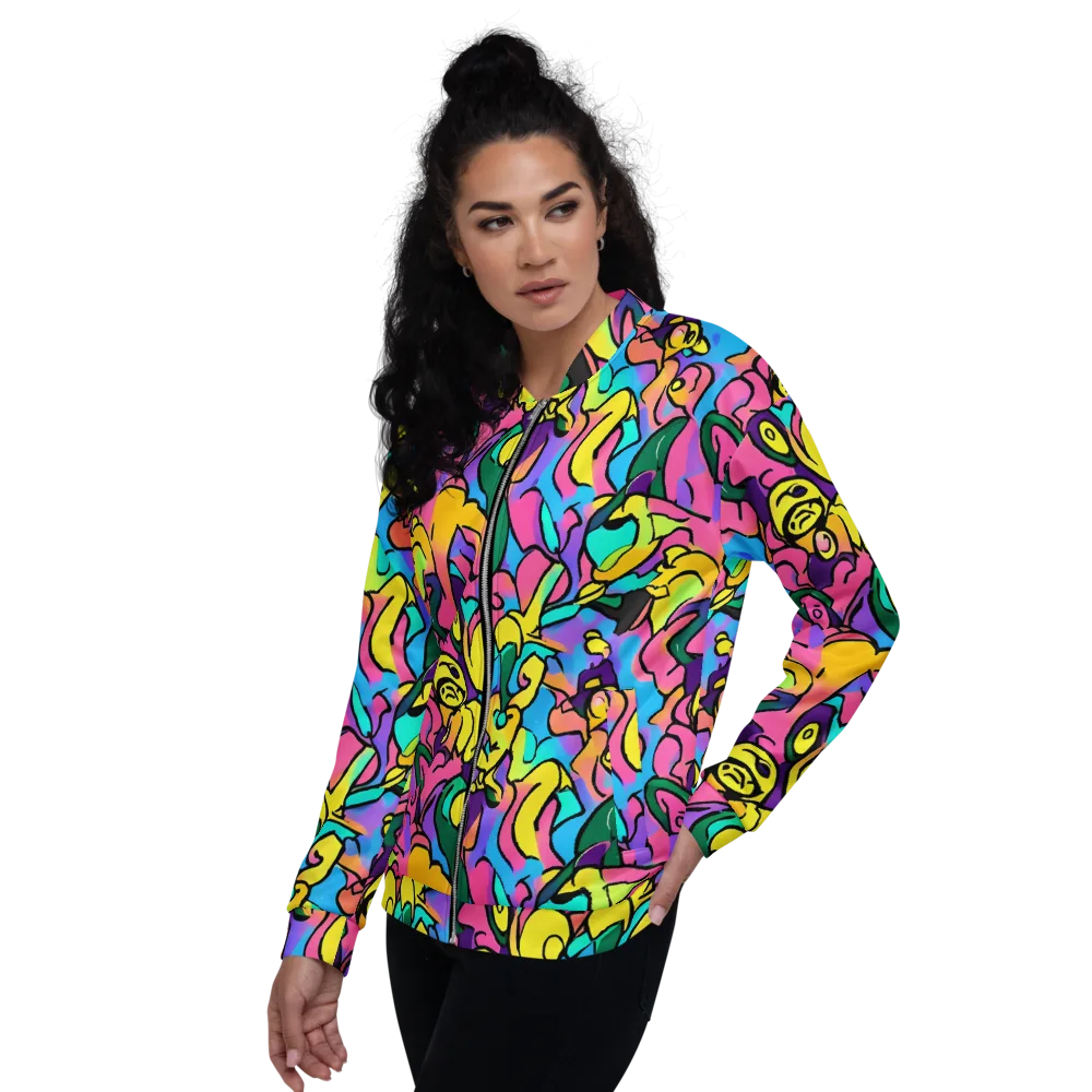 Chromatic Mischief on Bomber Jacket — Left