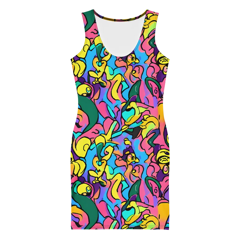 Chromatic Mischief on Bodycon Dress — Front